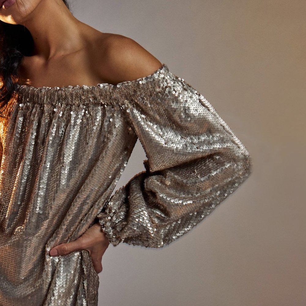 Anthropologie Calliope Sequined Midi Dress - Picture 4 of 9